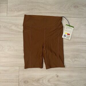 Alpine Designs Womens Size XS Effortless Support Pocket Bike Shorts 7" Taupe EUC